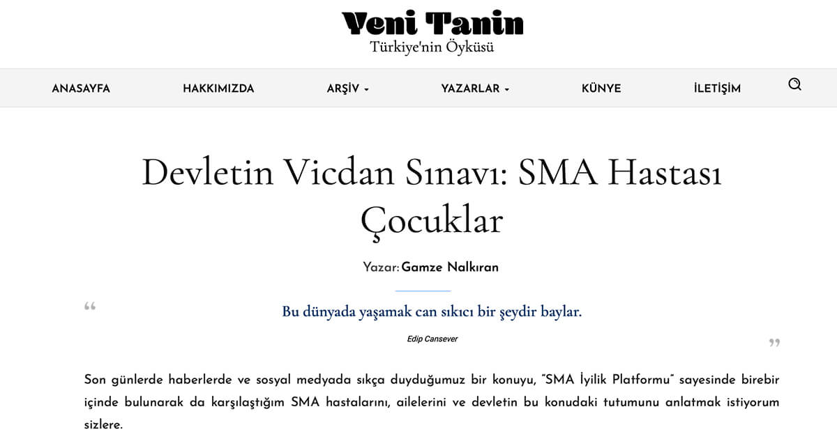 Devletin Vicdan Sınavı: SMA Hastası Çocuklar