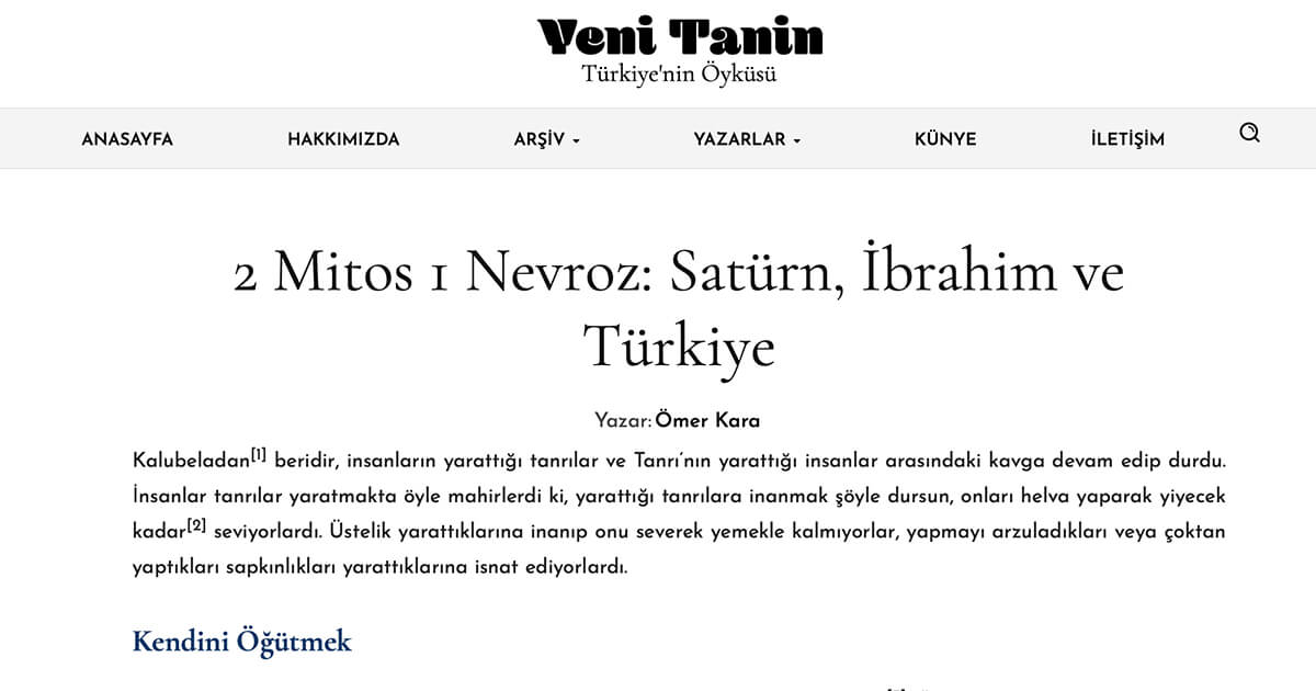 2 Mitos 1 Nevroz: Satürn, İbrahim ve Türkiye